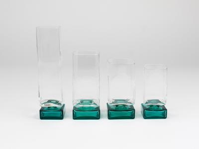 Set Of 24 Luigi Bormioli Postmodern Light Music Monet Glasses Italy 1980s