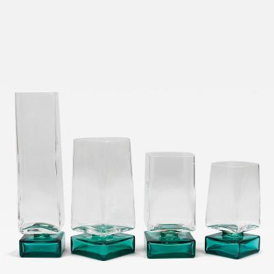 Set Of 24 Luigi Bormioli Postmodern Light Music Monet Glasses Italy 1980s