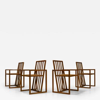 Set Of 4 Italian Dining Chairs In Beech Italy 1970s