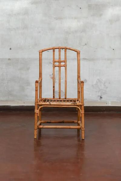 Set Of 4 Mid Century Bamboo Chairs