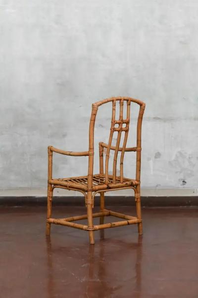 Set Of 4 Mid Century Bamboo Chairs