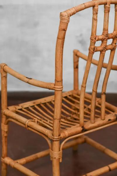Set Of 4 Mid Century Bamboo Chairs