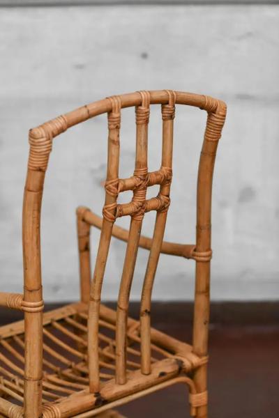 Set Of 4 Mid Century Bamboo Chairs
