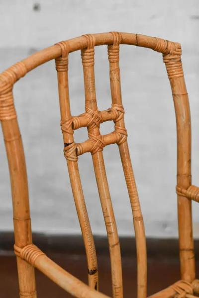 Set Of 4 Mid Century Bamboo Chairs