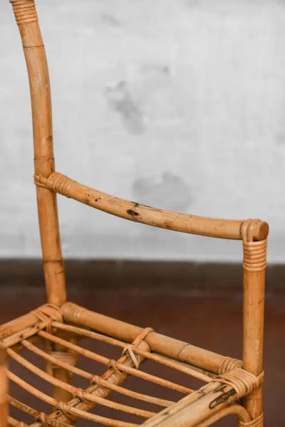 Set Of 4 Mid Century Bamboo Chairs