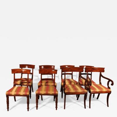 Set Of 6 Chairs And Two Armchairs In Mahogany 19th Century