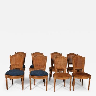 Set Of 8 Directoire Period Oak Chairs