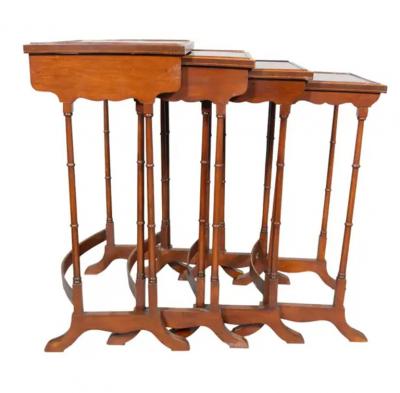 Set Of Edwardian Satinwood And Mahogany Quartetto Tables