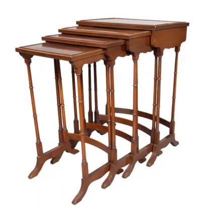 Set Of Edwardian Satinwood And Mahogany Quartetto Tables