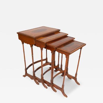 Set Of Edwardian Satinwood And Mahogany Quartetto Tables