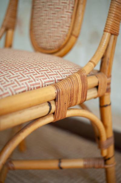 Set Of Eight Bamboo Chairs Italy 1980s