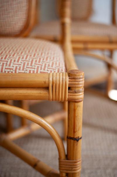Set Of Eight Bamboo Chairs Italy 1980s