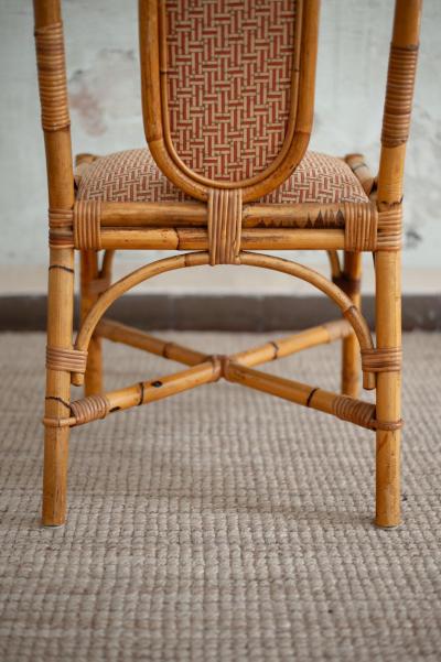 Set Of Eight Bamboo Chairs Italy 1980s