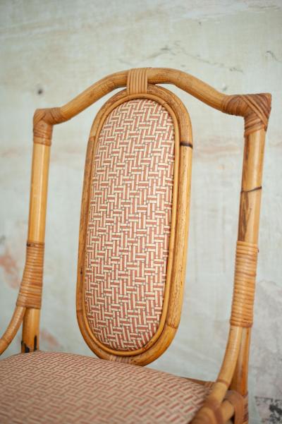 Set Of Eight Bamboo Chairs Italy 1980s