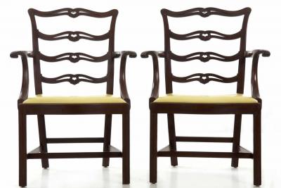 Set Of Eight Chippendale Style Mahogany Dining Chairs 20th Century
