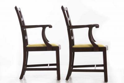 Set Of Eight Chippendale Style Mahogany Dining Chairs 20th Century