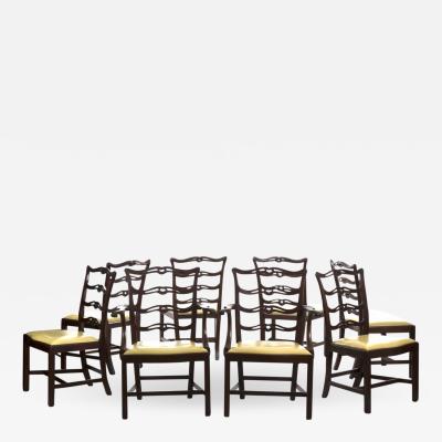 Set Of Eight Chippendale Style Mahogany Dining Chairs 20th Century
