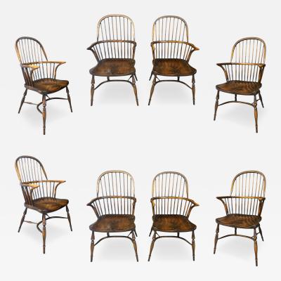 Set Of Eight Oak Windsor Armchairs