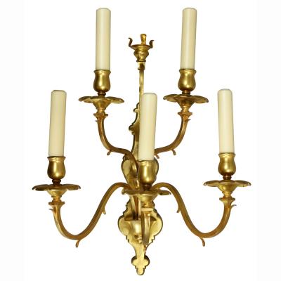 Set Of Four Caldwell And Company Gilt Bronze Wall Sconces
