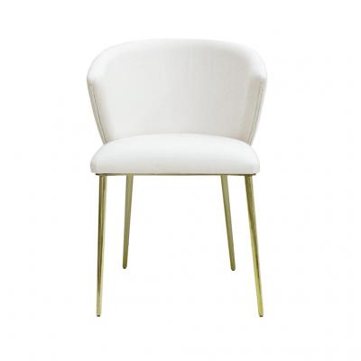 Set Of Four Contemporary Modern White Fabric Chairs