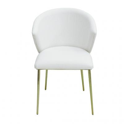 Set Of Four Contemporary Modern White Fabric Chairs