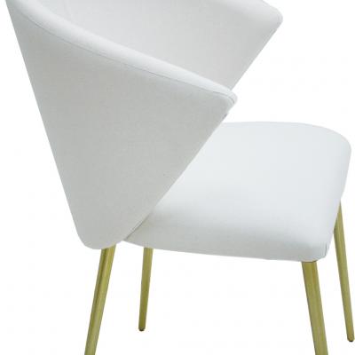 Set Of Four Contemporary Modern White Fabric Chairs