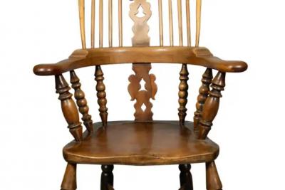Set Of Four English Yew wood Windsor Armchairs