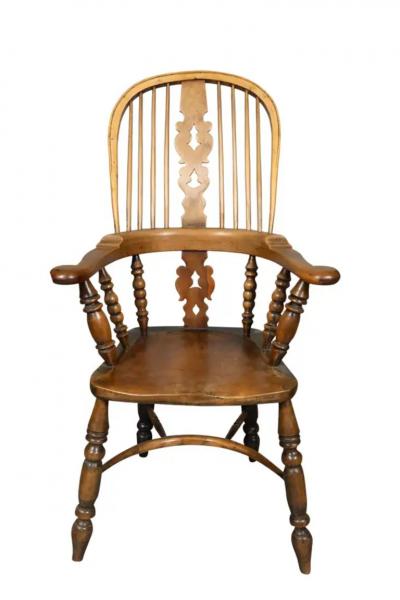 Set Of Four English Yew wood Windsor Armchairs