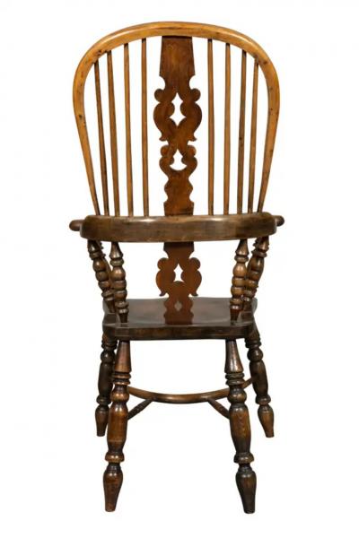 Set Of Four English Yew wood Windsor Armchairs