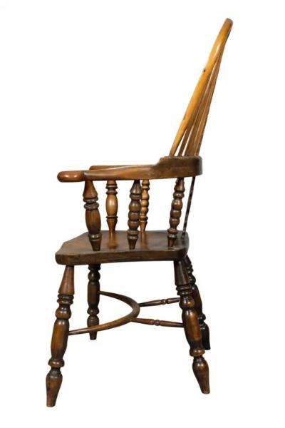 Set Of Four English Yew wood Windsor Armchairs
