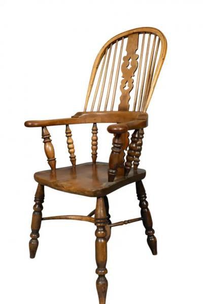 Set Of Four English Yew wood Windsor Armchairs