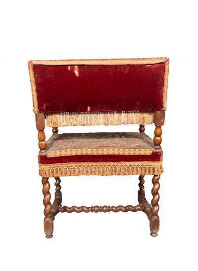 Set Of Four Flemish Baroque Walnut Armchairs