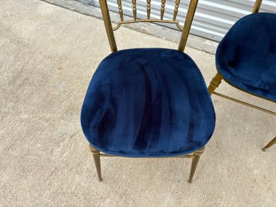 Set Of Four Italian Brass Chiavari Chairs