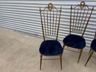 Set Of Four Italian Brass Chiavari Chairs