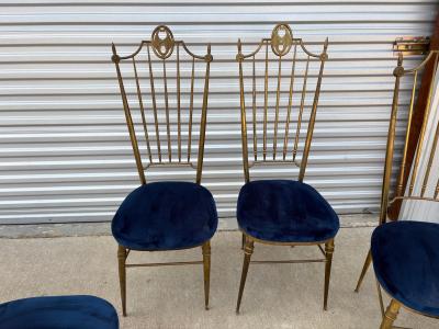Set Of Four Italian Brass Chiavari Chairs