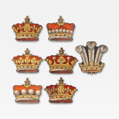 Set Of Seven Late Victorian Painted Tole Examples Of Coronets