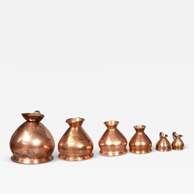 Set Of Seven Victorian Copper Haystack Measures