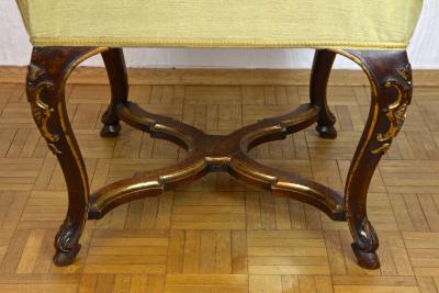 Set Of Six 18th Century Baroque Dining Chairs With Gilt Accents Italy ca 1790