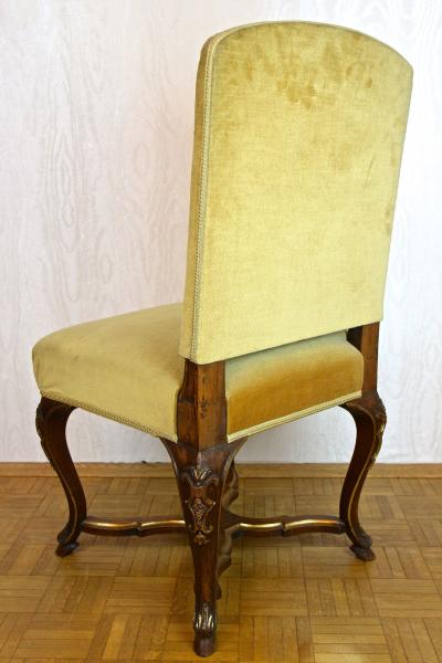 Set Of Six 18th Century Baroque Dining Chairs With Gilt Accents Italy ca 1790