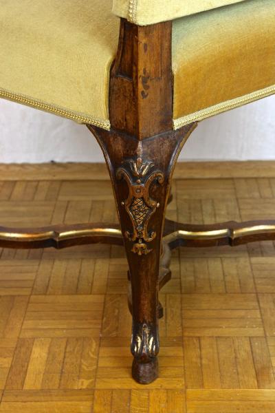 Set Of Six 18th Century Baroque Dining Chairs With Gilt Accents Italy ca 1790