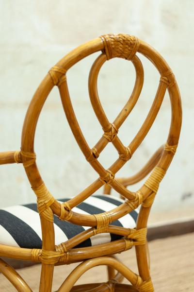 Set Of Six Bamboo Chairs 1970s