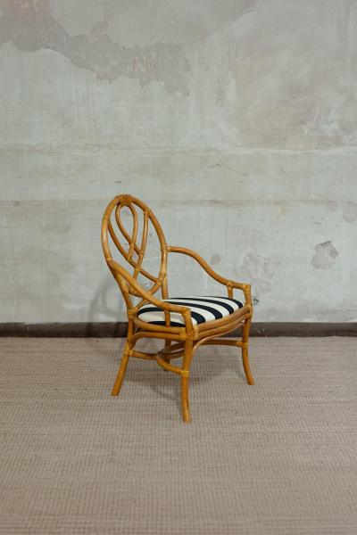 Set Of Six Bamboo Chairs 1970s