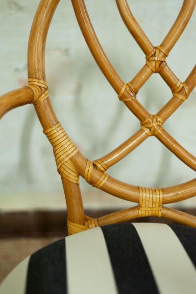 Set Of Six Bamboo Chairs 1970s