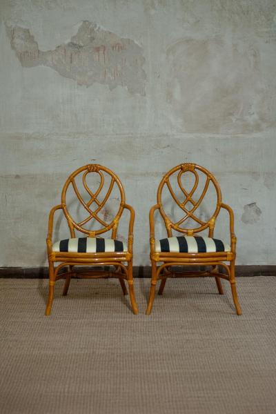 Set Of Six Bamboo Chairs 1970s
