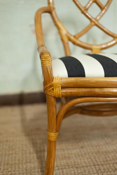Set Of Six Bamboo Chairs 1970s