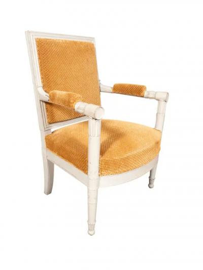 Set Of Six Consulate Style Painted Armchairs