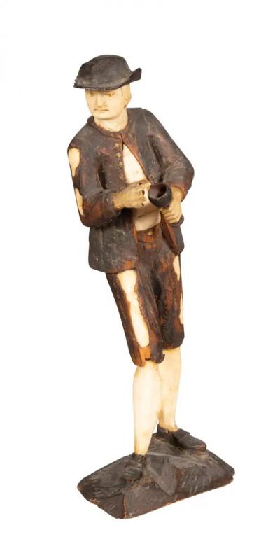Set Of Six Italian Carved Wood And Bone Peasant Musicians