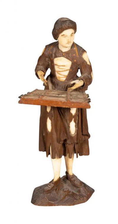 Set Of Six Italian Carved Wood And Bone Peasant Musicians