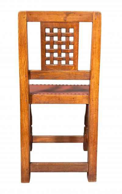 Set Of Six Mouseman Carved Oak Dining Chairs