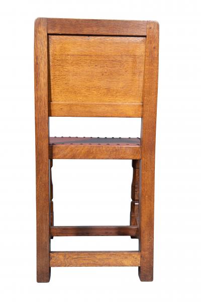 Set Of Six Mouseman Carved Oak Dining Chairs